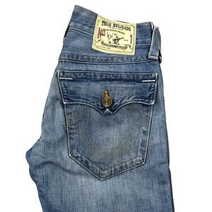 True Religion Buddha Brand Jeans Men's Size‎ 29 Blue Distressed USA Section Zach